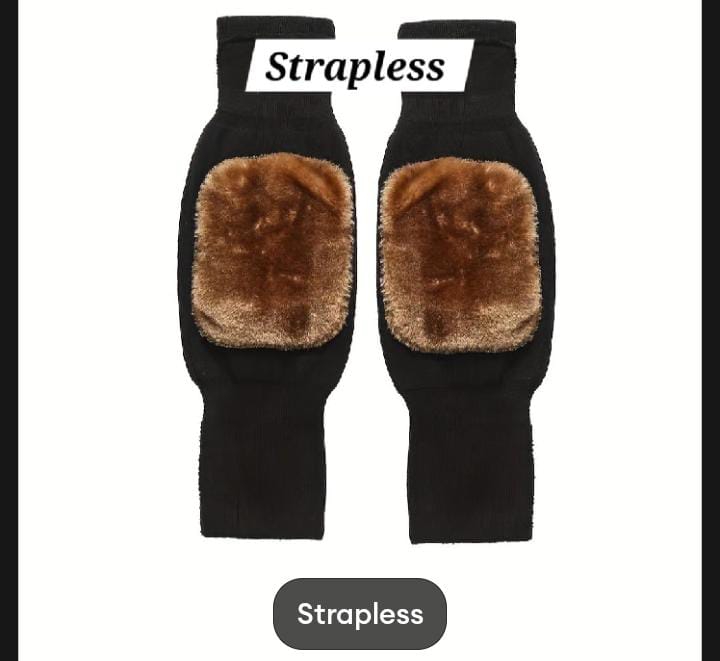 (1 Pair) Unisex Wool Knee Warmers | Winter Thermal Velvet Knee Pads for Men & Women – Soft, Warm & Comfortable Support-withbelt