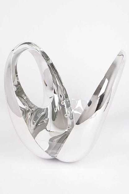 Luna" Sculptural Metallic Crescent Hardshell Minaudière