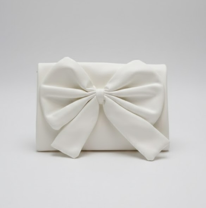 Elegance in Bloom: Large Bow-Accented Vegan Leather Crossbody Imported Bag