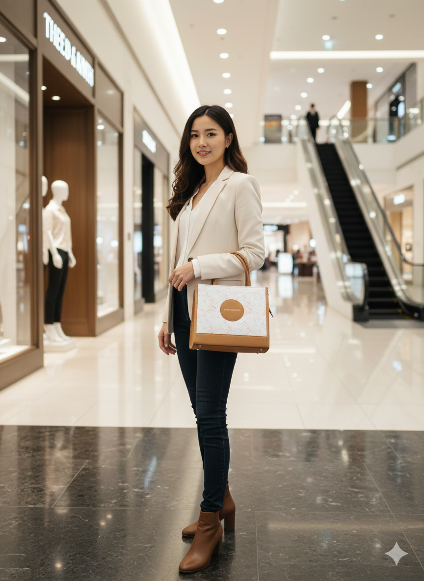 he Aurora Chevron Bag Tote – Elegance in Every Stitch